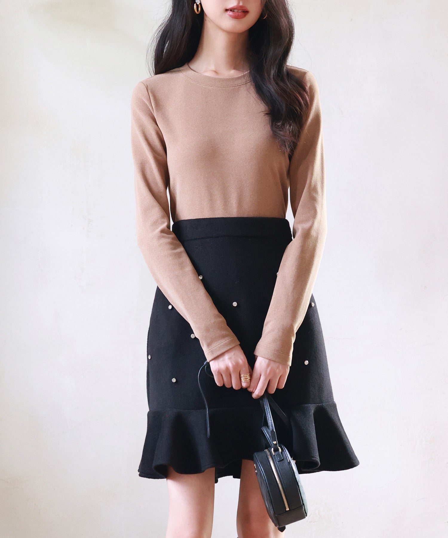 暖かいフリースクルーネックトップスsdprd001s