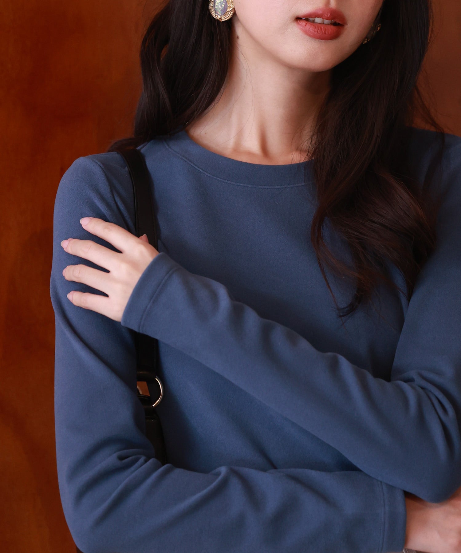 暖かいフリースクルーネックトップスsdprd001s