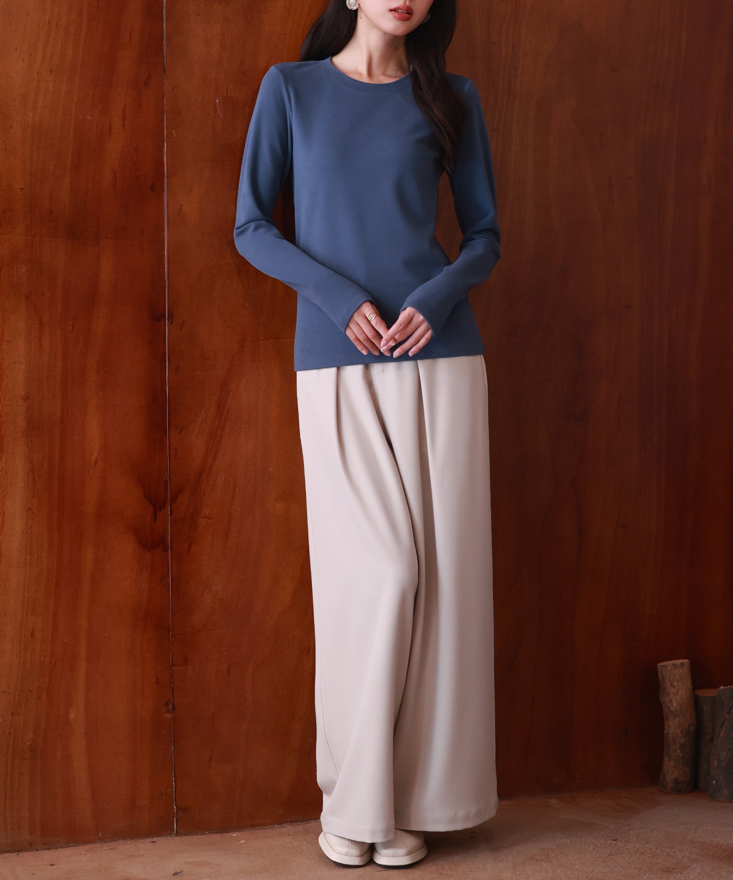 暖かいフリースクルーネックトップスsdprd001s