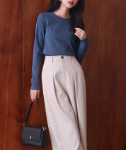 暖かいフリースクルーネックトップスsdprd001s