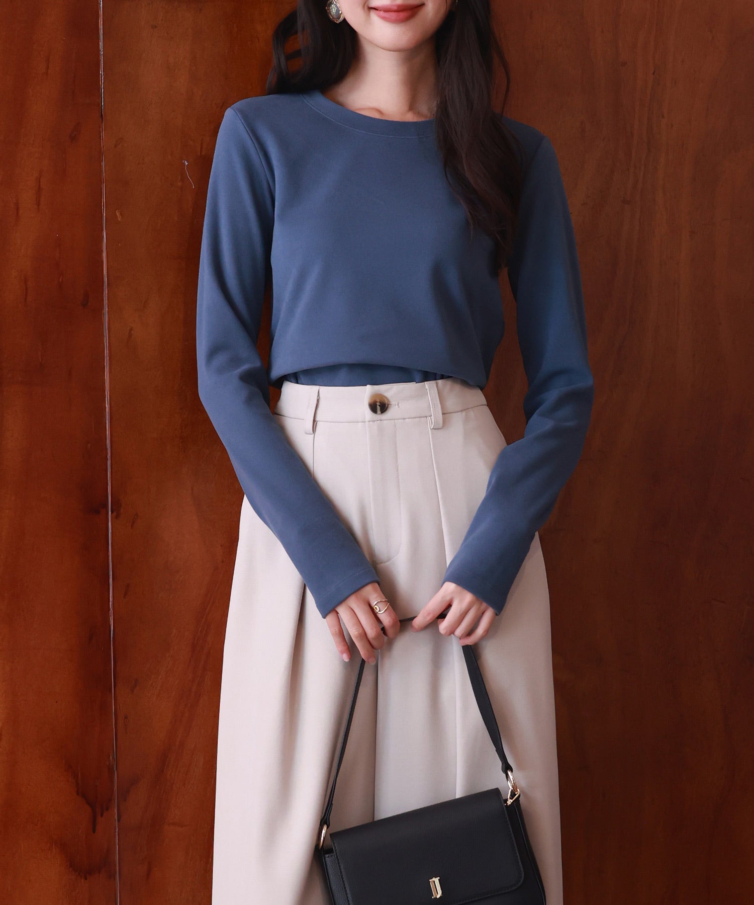 暖かいフリースクルーネックトップスsdprd001s