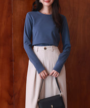 暖かいフリースクルーネックトップスsdprd001s