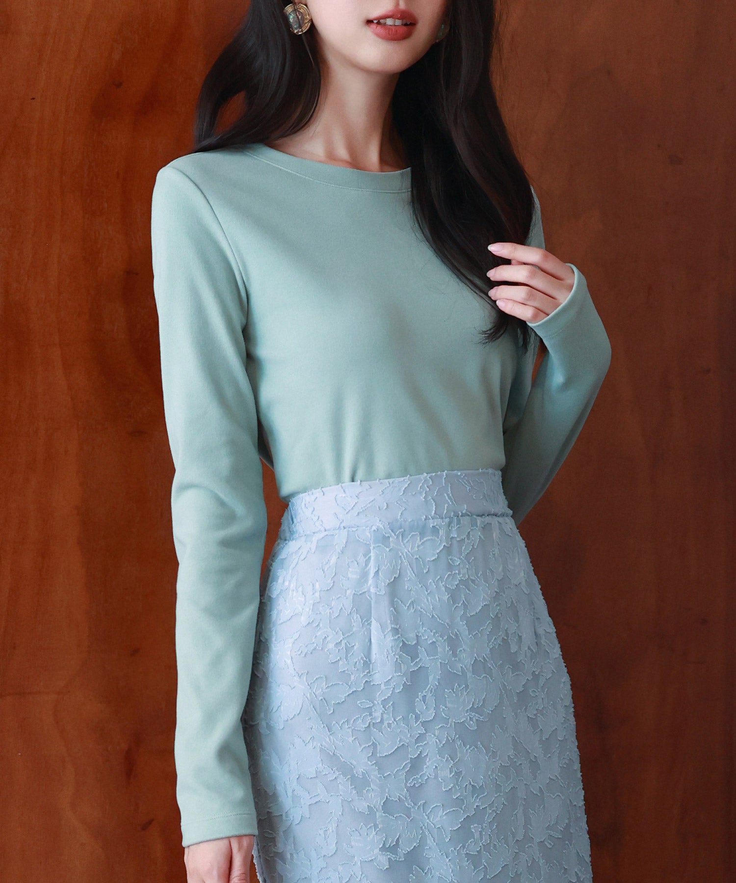 暖かいフリースクルーネックトップスsdprd001s