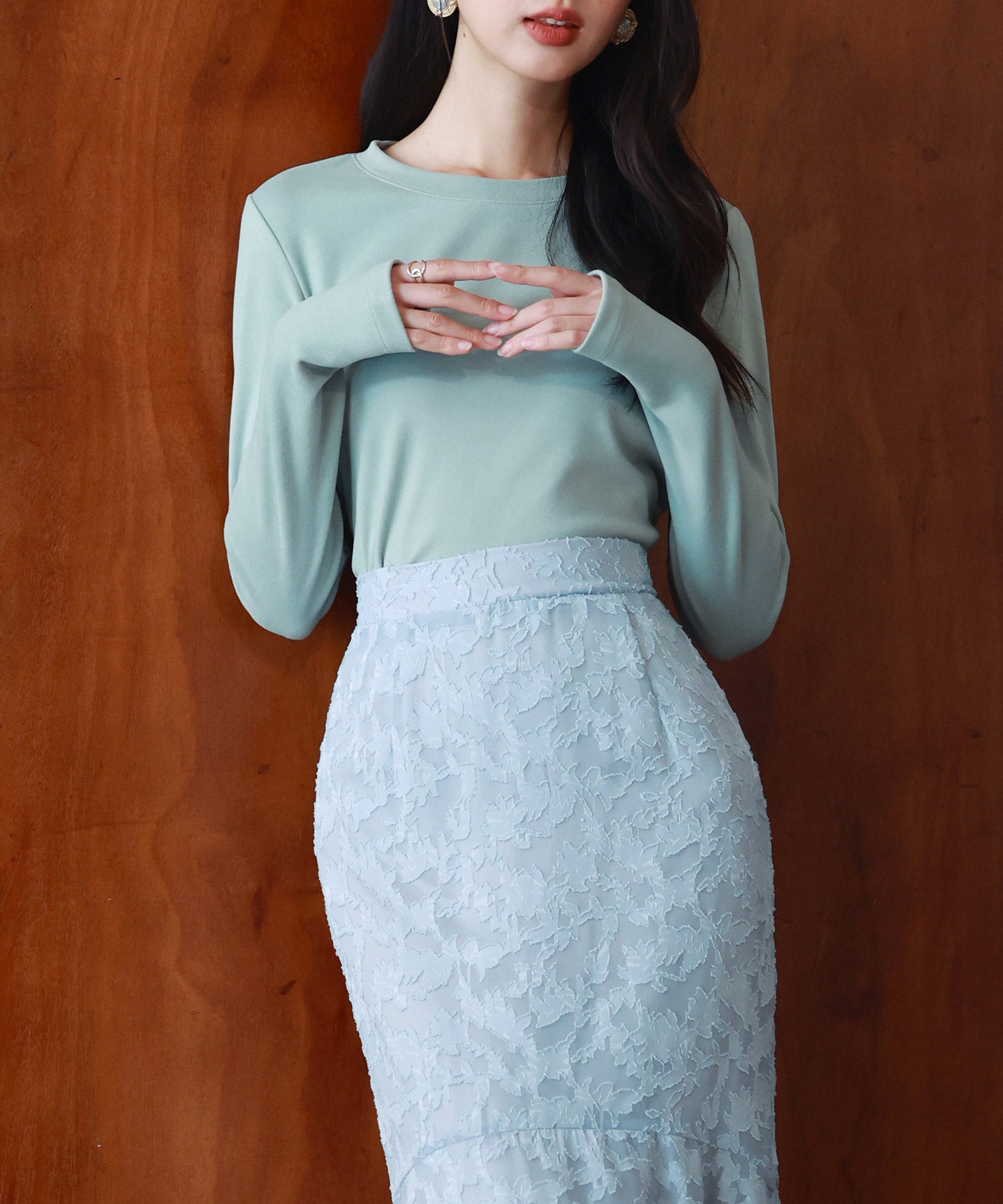 暖かいフリースクルーネックトップスsdprd001s