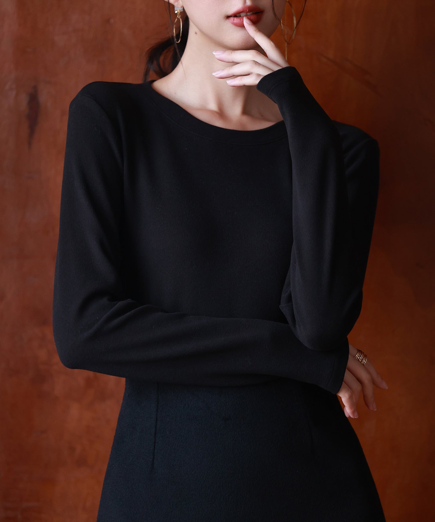 暖かいフリースクルーネックトップスsdprd001s-102-8