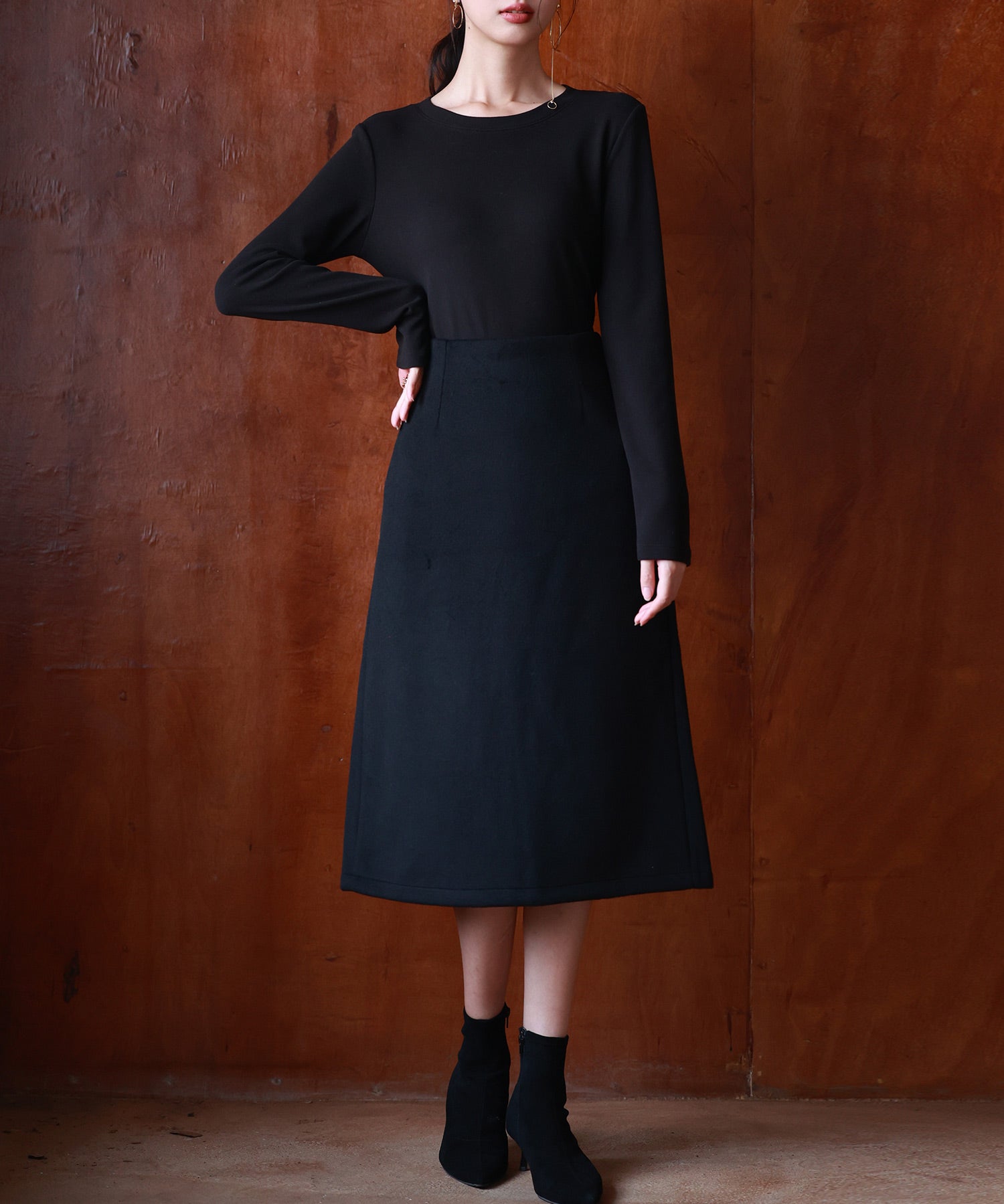 暖かいフリースクルーネックトップスsdprd001s