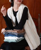 暖かいフリースクルーネックトップスsdprd001s