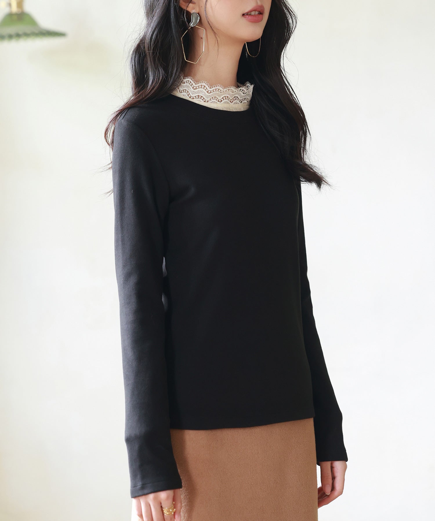 暖かいフリースクルーネックトップスsdprd001s