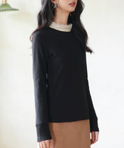 暖かいフリースクルーネックトップスsdprd001s