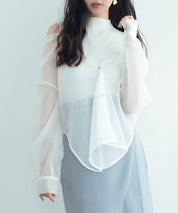 シアーシャツ×ノースリーブニット2点セットsdpxyf242605-103-1