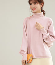 体型カバードルマンスリーブニットプルオーバーsdpxyf2708 ピンク