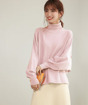 体型カバードルマンスリーブニットプルオーバーsdpxyf2708 ピンク