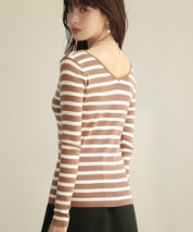 コンパクトVネックニットプルオーバーsdpxyf2743 ブラウン系その他