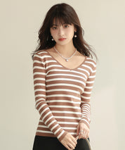 コンパクトVネックニットプルオーバーsdpxyf2743 ブラウン系その他