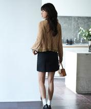 透かし編みフリンジニットカーディガンsdpxyf2817 ベージュ