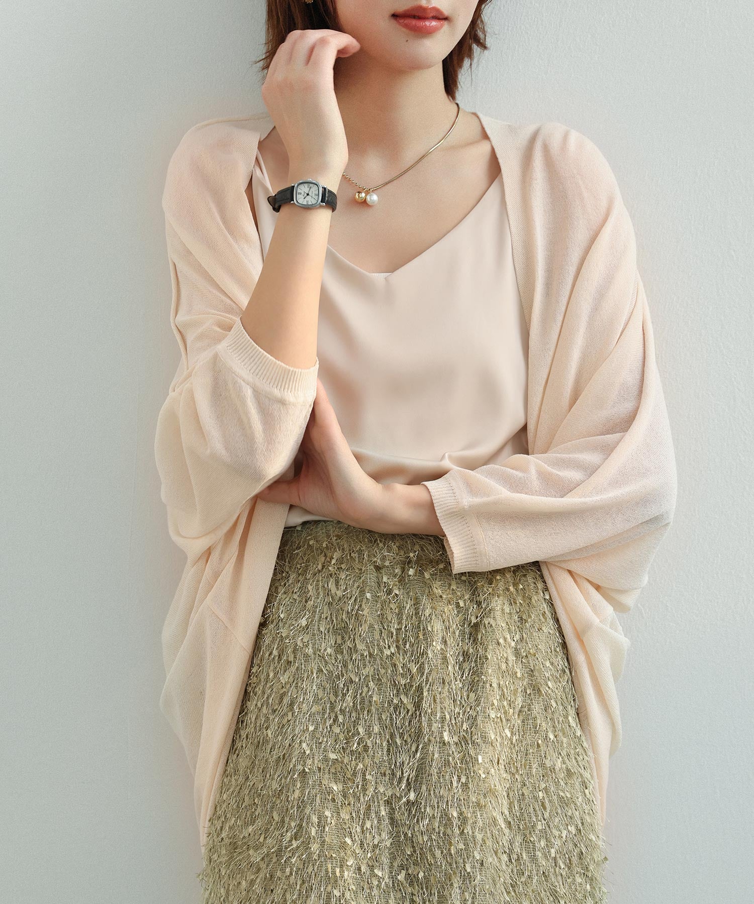 ドルマンスリーブニットボレロカーディガンsdpxyf2941 ベージュ