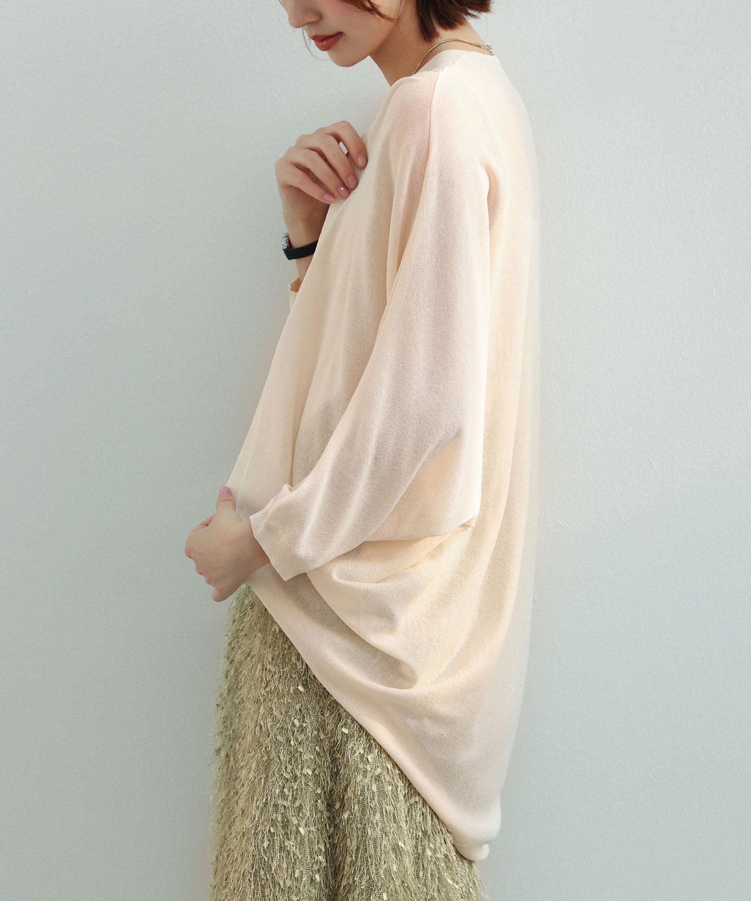 ドルマンスリーブニットボレロカーディガンsdpxyf2941 ベージュ