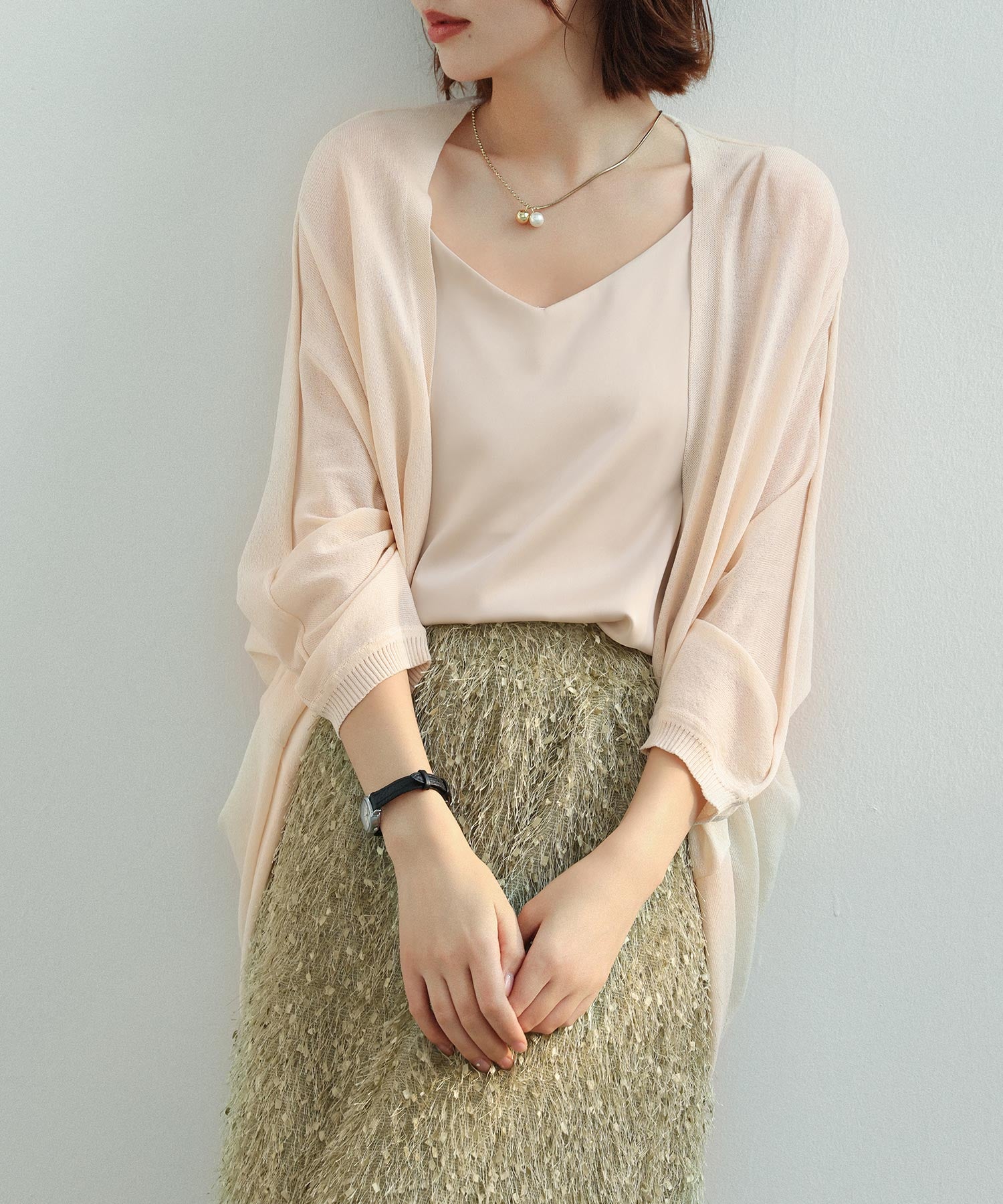 ドルマンスリーブニットボレロカーディガンsdpxyf2941 ベージュ