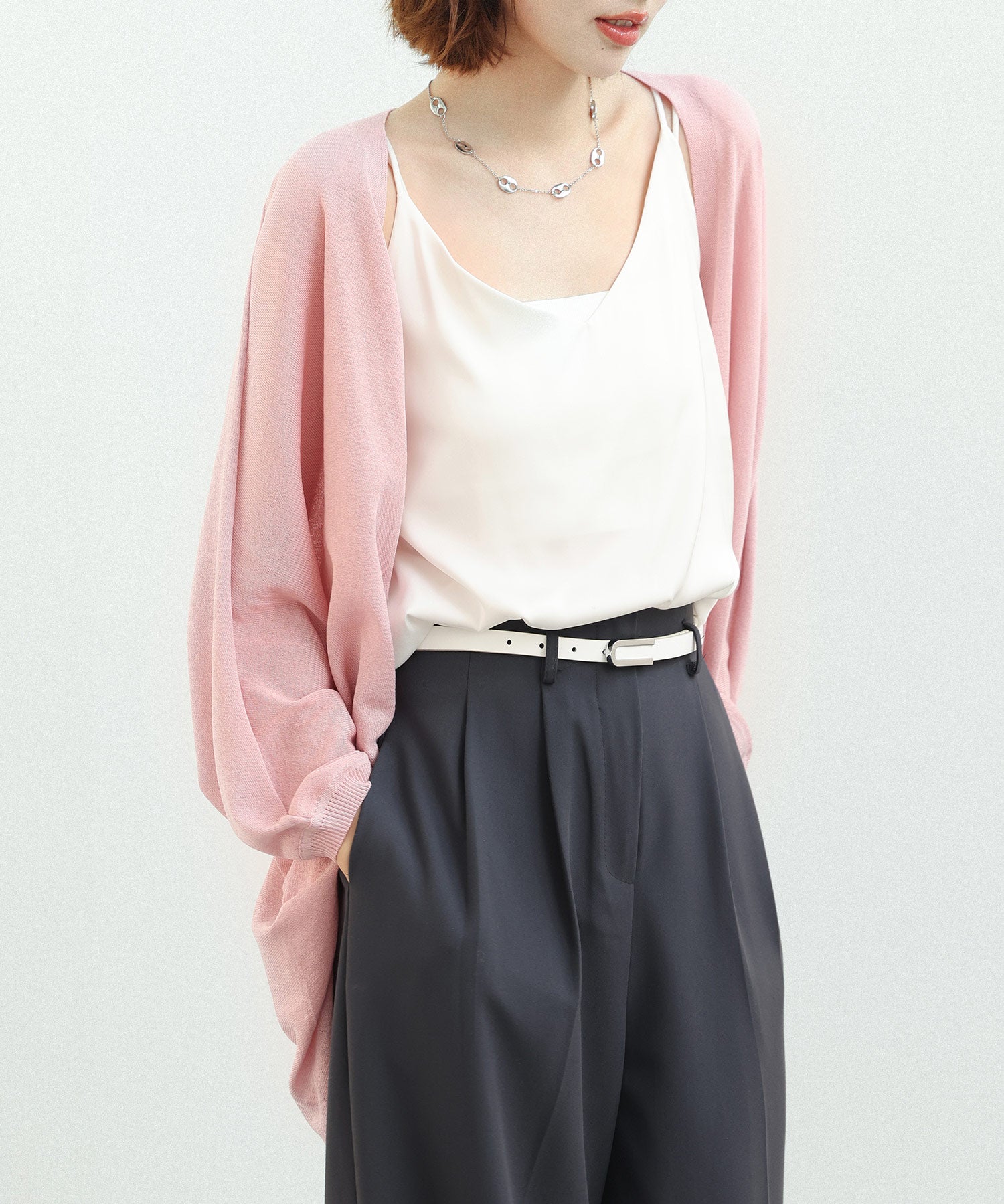 ドルマンスリーブニットボレロカーディガンsdpxyf2941 ピンク