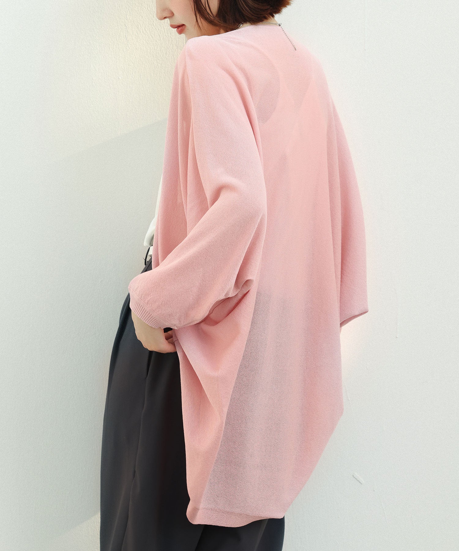 ドルマンスリーブニットボレロカーディガンsdpxyf2941 ピンク