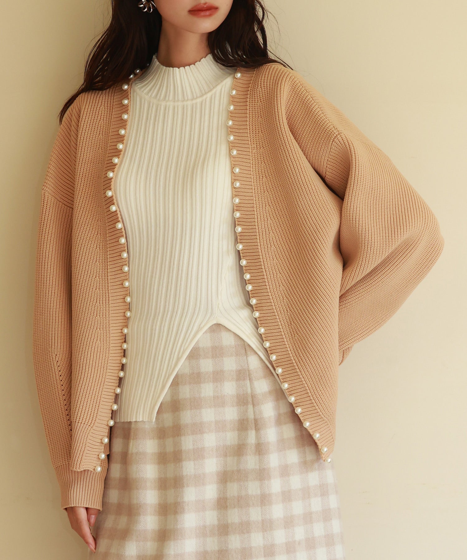 畦編みパールニットカーディガンsdpxyf2953-103-45