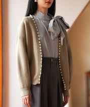 畦編みパールニットカーディガンsdpxyf2953 モカ