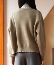 畦編みパールニットカーディガンsdpxyf2953 モカ