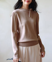 首元パールリボンハイゲージニットプルオーバーsdpxyf2966