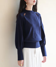 ふんわりスリープニットプルオーバーsdpxyf2972 ネイビー