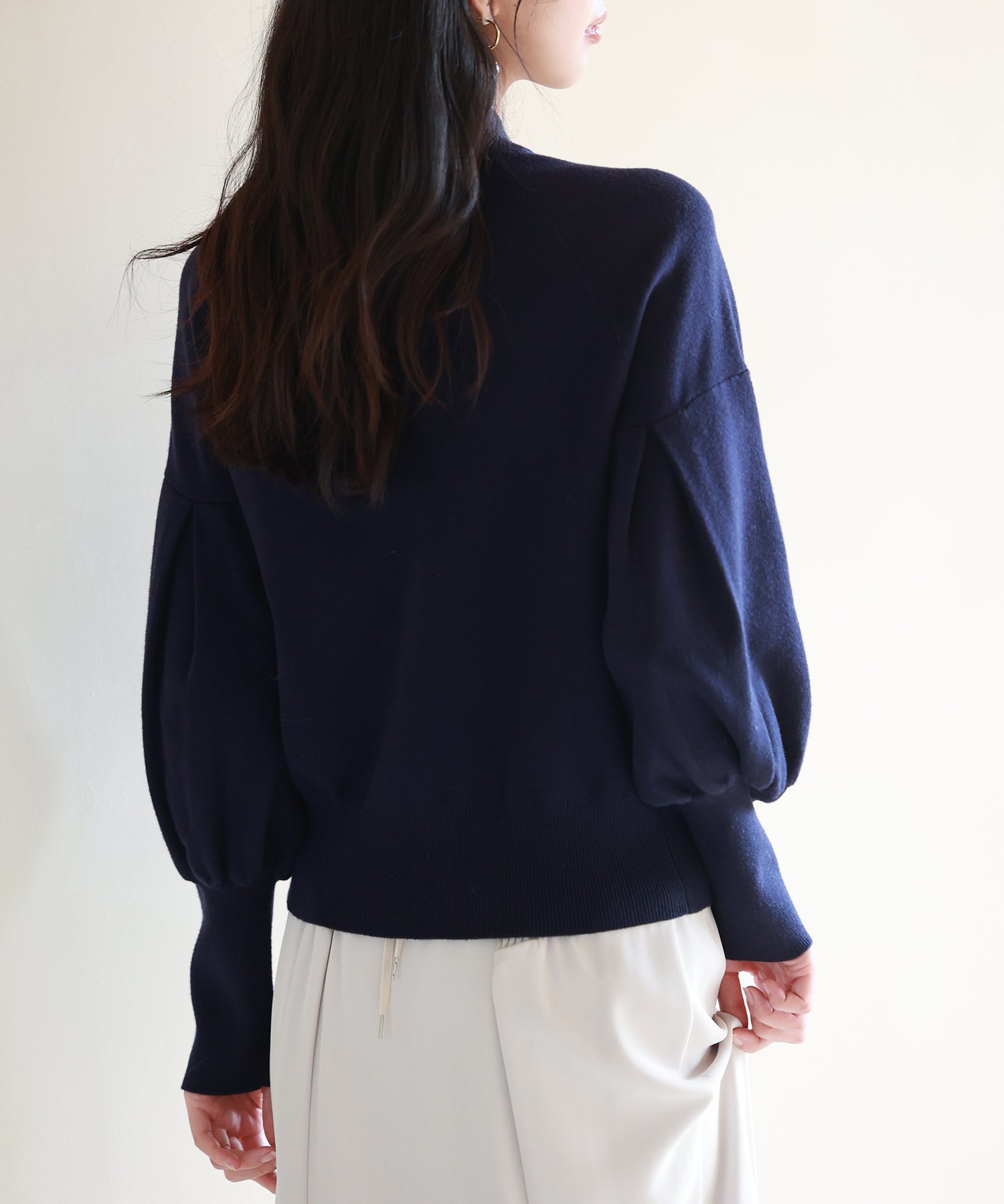 ふんわりスリープニットプルオーバーsdpxyf2972 ネイビー