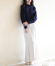 ふんわりスリープニットプルオーバーsdpxyf2972 ネイビー