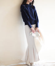 ふんわりスリープニットプルオーバーsdpxyf2972 ネイビー