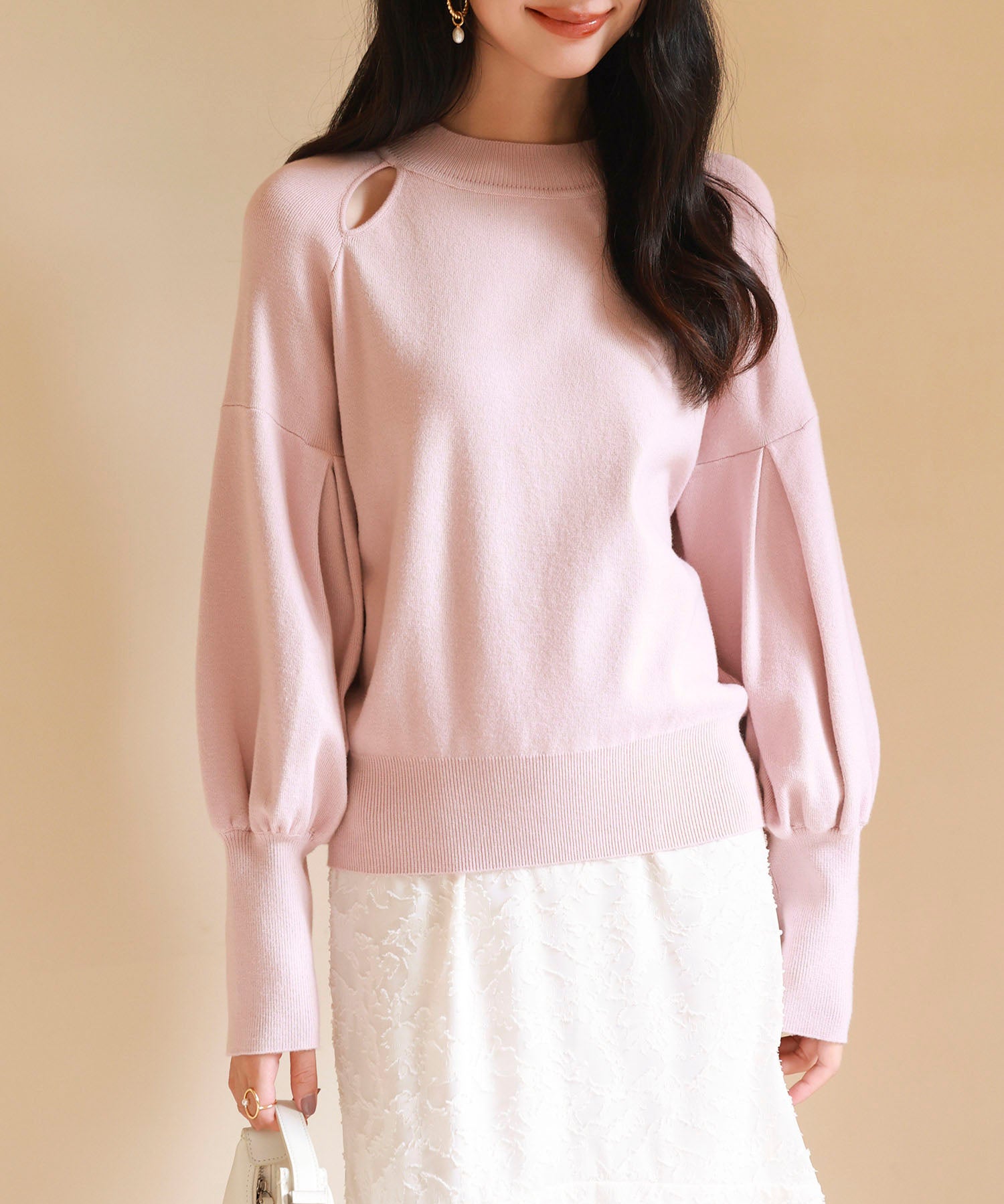 ふんわりスリープニットプルオーバーsdpxyf2972 ピンク