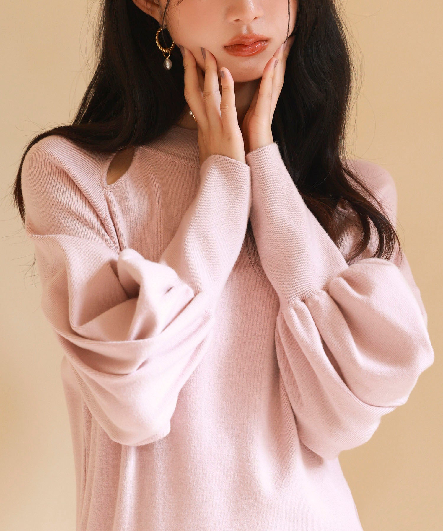 ふんわりスリープニットプルオーバーsdpxyf2972 ピンク