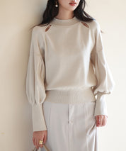 ふんわりスリープニットプルオーバーsdpxyf2972 アイボリー