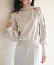 ふんわりスリープニットプルオーバーsdpxyf2972 アイボリー