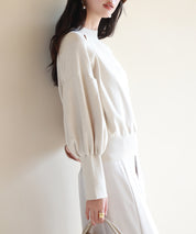 ふんわりスリープニットプルオーバーsdpxyf2972 アイボリー