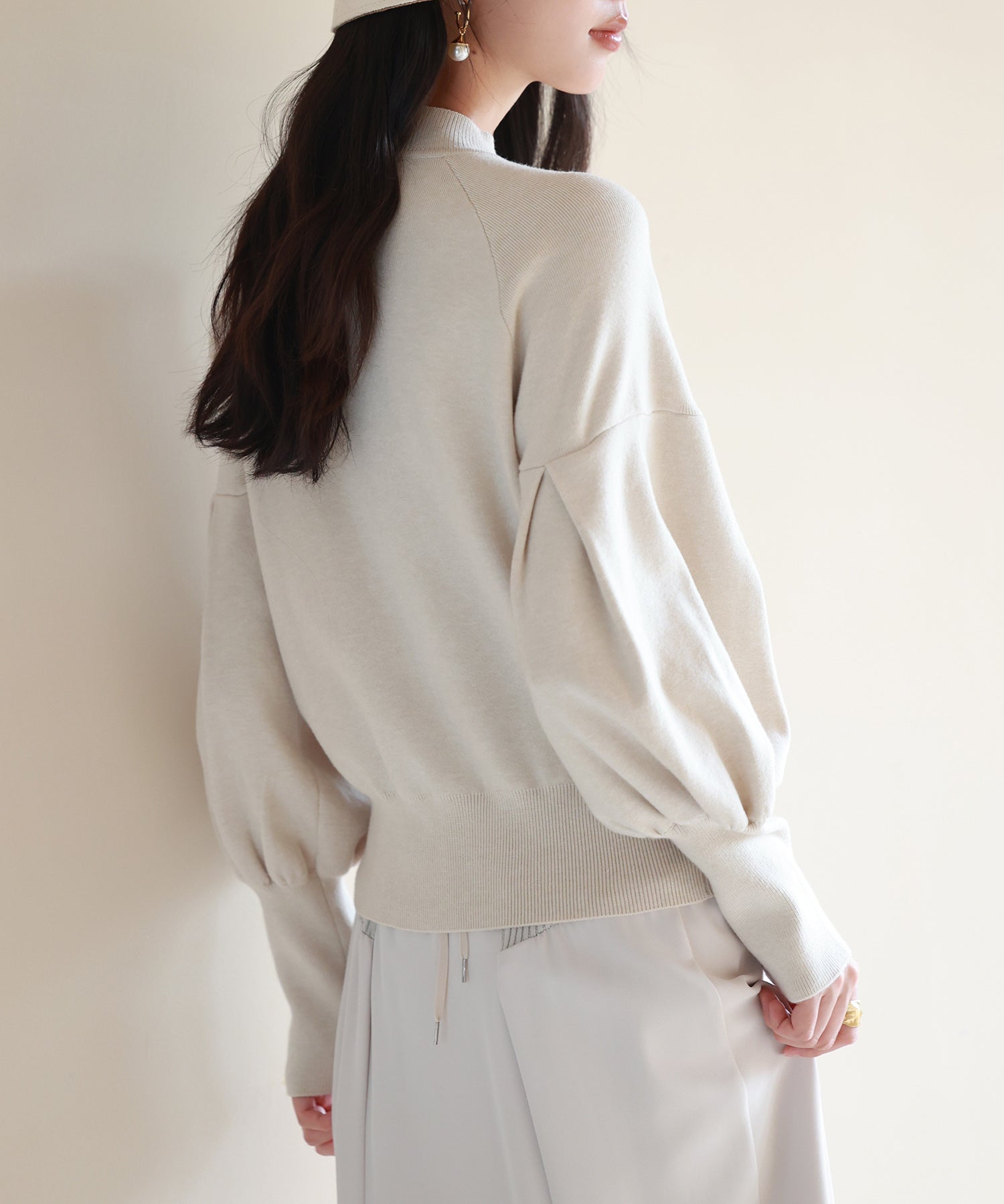 ふんわりスリープニットプルオーバーsdpxyf2972 アイボリー