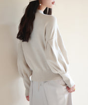 ふんわりスリープニットプルオーバーsdpxyf2972 アイボリー