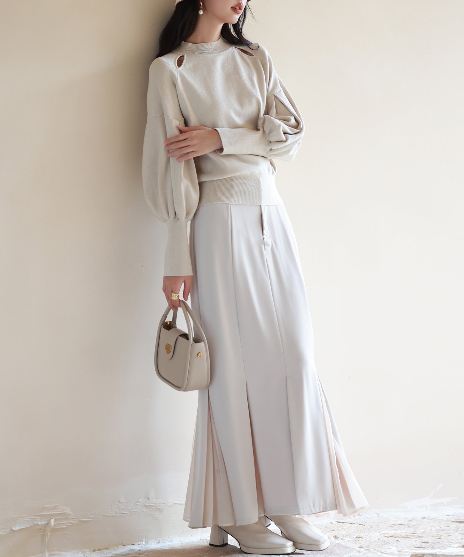 ふんわりスリープニットプルオーバーsdpxyf2972 アイボリー