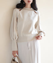 ふんわりスリープニットプルオーバーsdpxyf2972 アイボリー