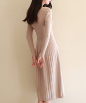 プチハイネックミモレ丈ワンピースsdpxyf2978 ベージュ