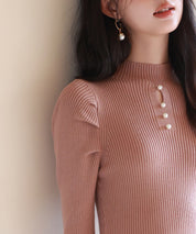 プチハイネックミモレ丈ワンピースsdpxyf2978 ブラウン