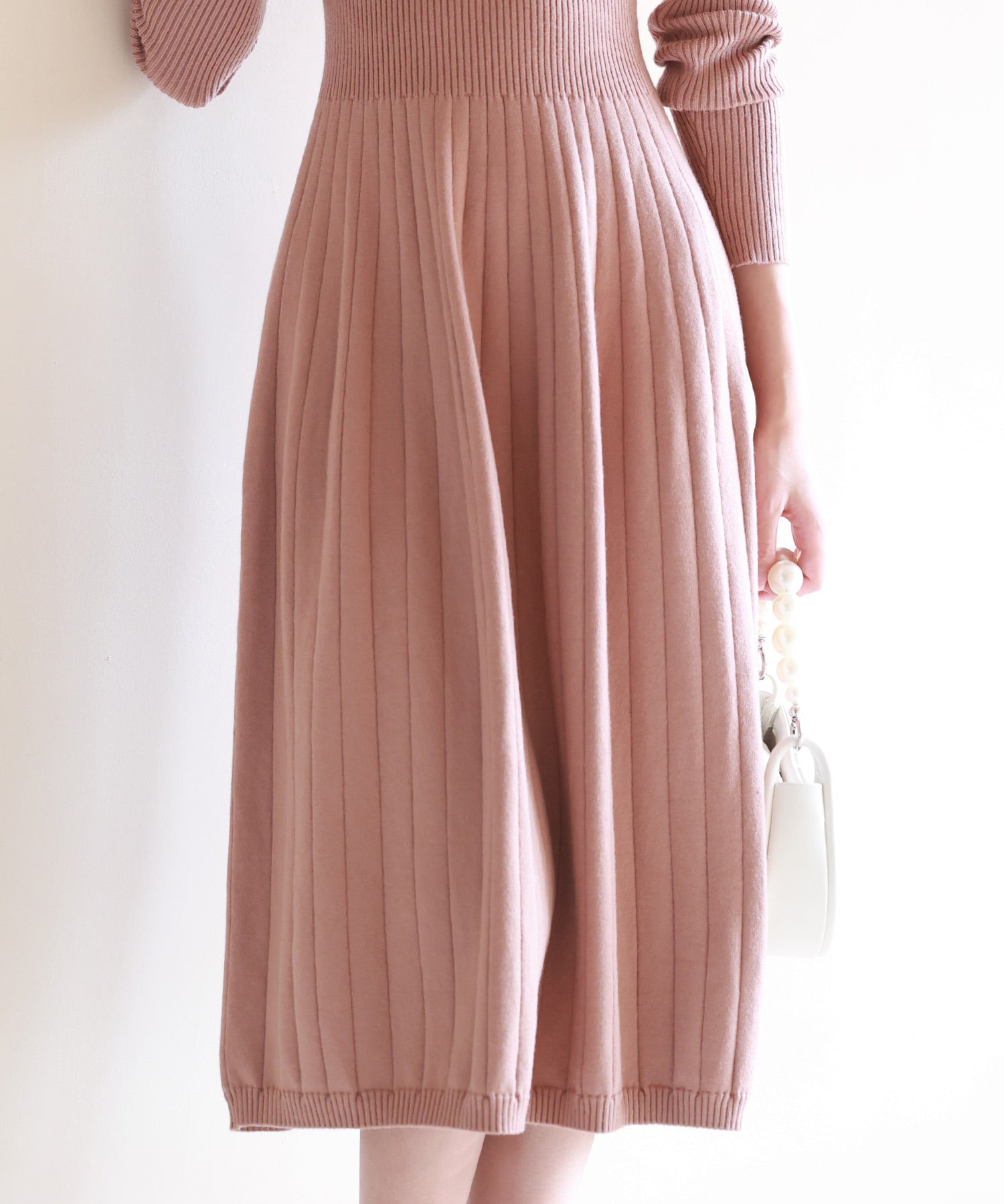 プチハイネックミモレ丈ワンピースsdpxyf2978 ブラウン