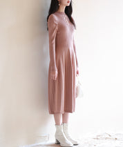 プチハイネックミモレ丈ワンピースsdpxyf2978 ブラウン