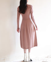 プチハイネックミモレ丈ワンピースsdpxyf2978 ブラウン