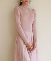 プチハイネックミモレ丈ワンピースsdpxyf2978 ピンク