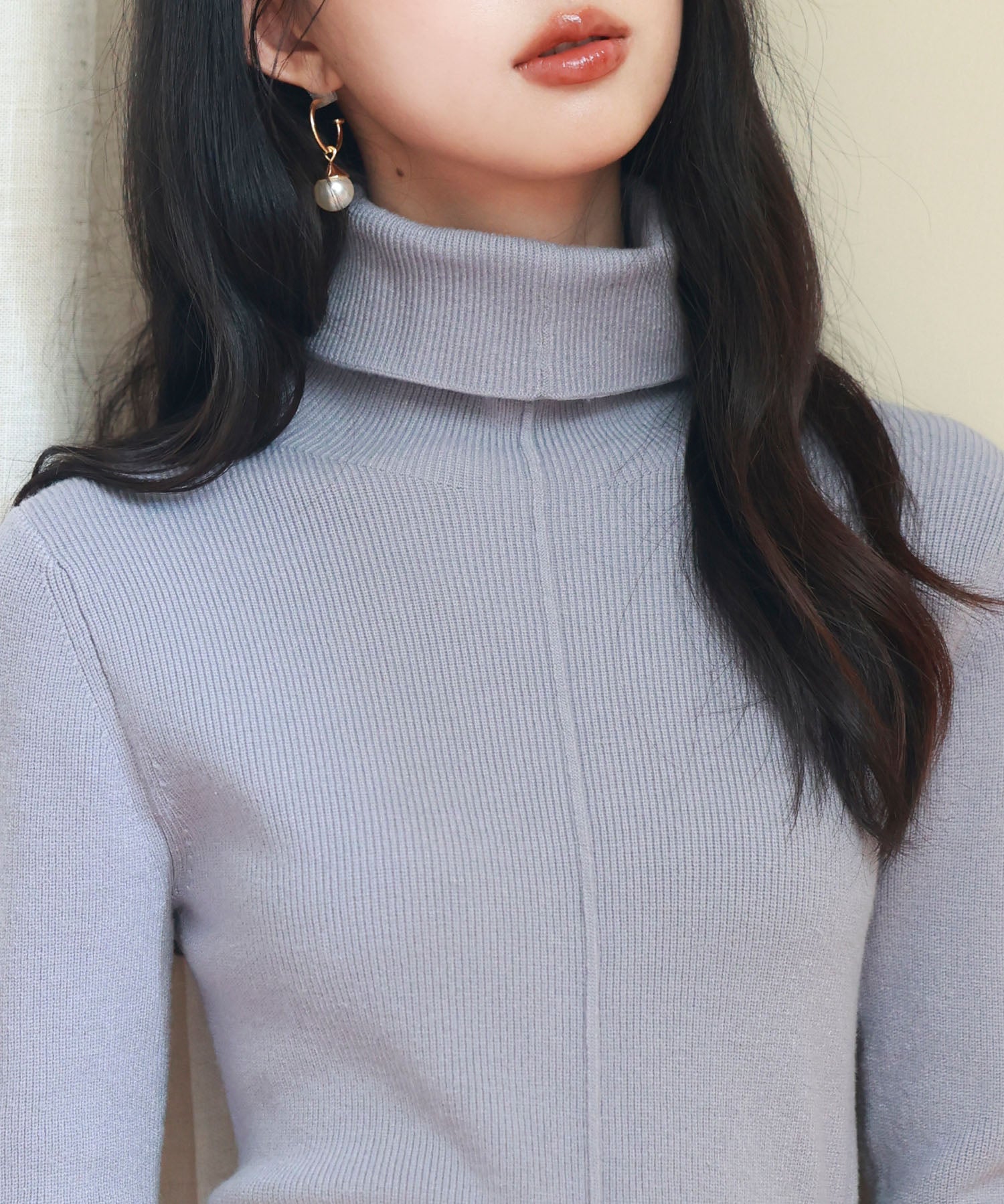 タートルネックニットプルオーバーsdpxyf2990 グレー