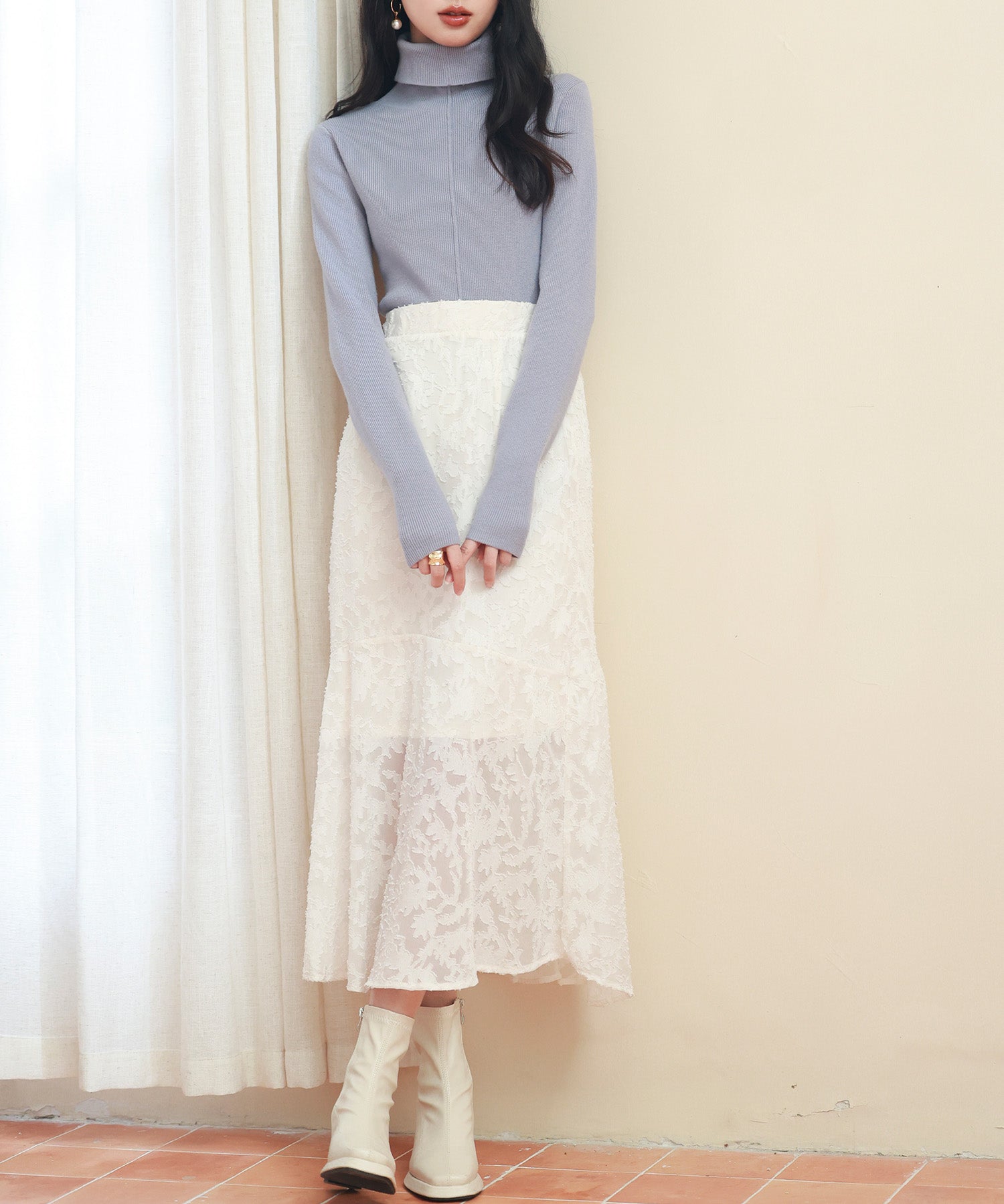 タートルネックニットプルオーバーsdpxyf2990 グレー