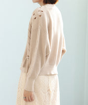 パール編み込みドロップショルダーニットカーディガンsdpxyf2995 ベージュ